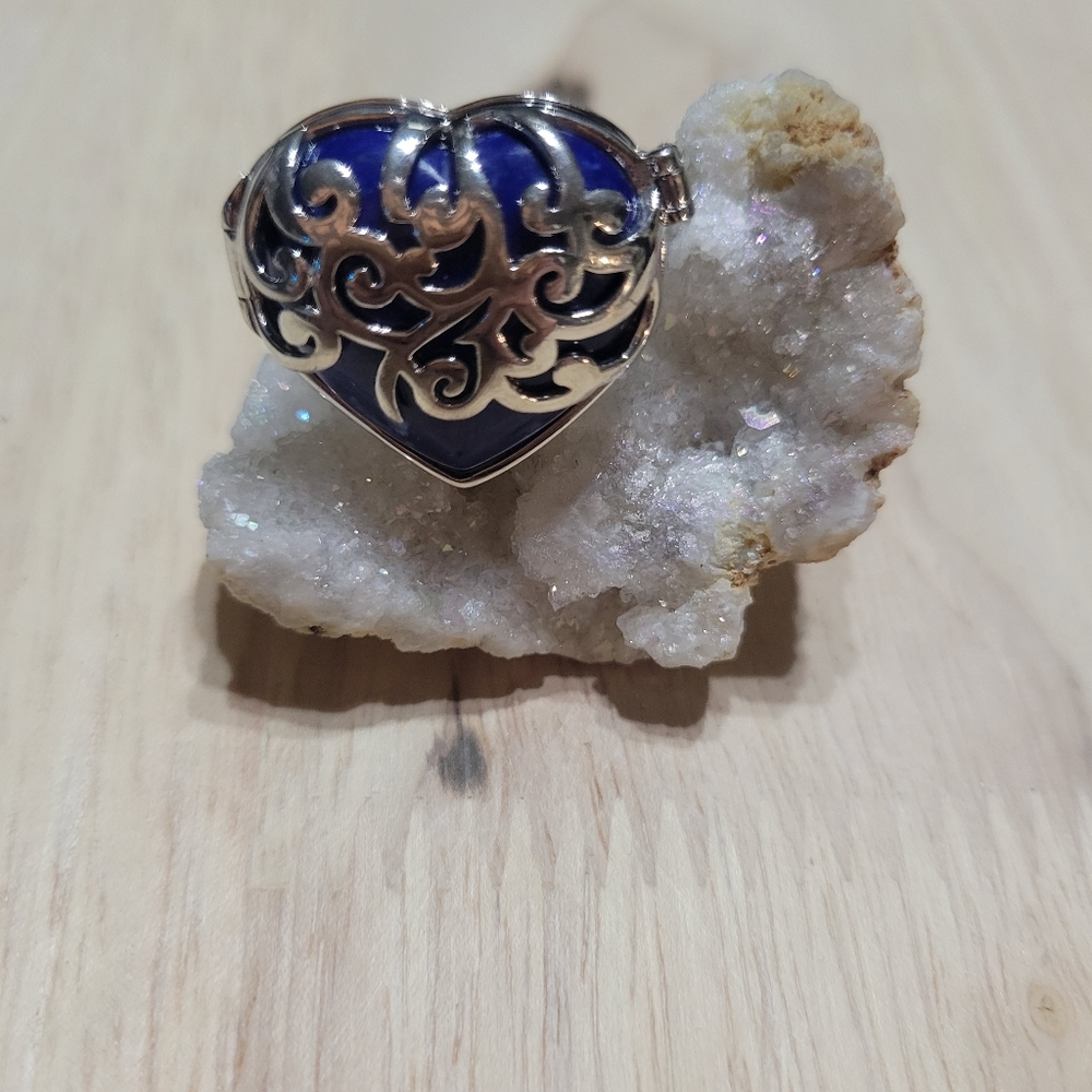 Sterling Silver Lapis Heart Ring